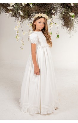 Elegante vestido de primera comunión con cuentas de encaje para niña de 2 a  12 años